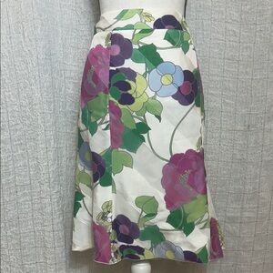 Armani Collezioni Purple and Green Knee-Length A-Line Skirt